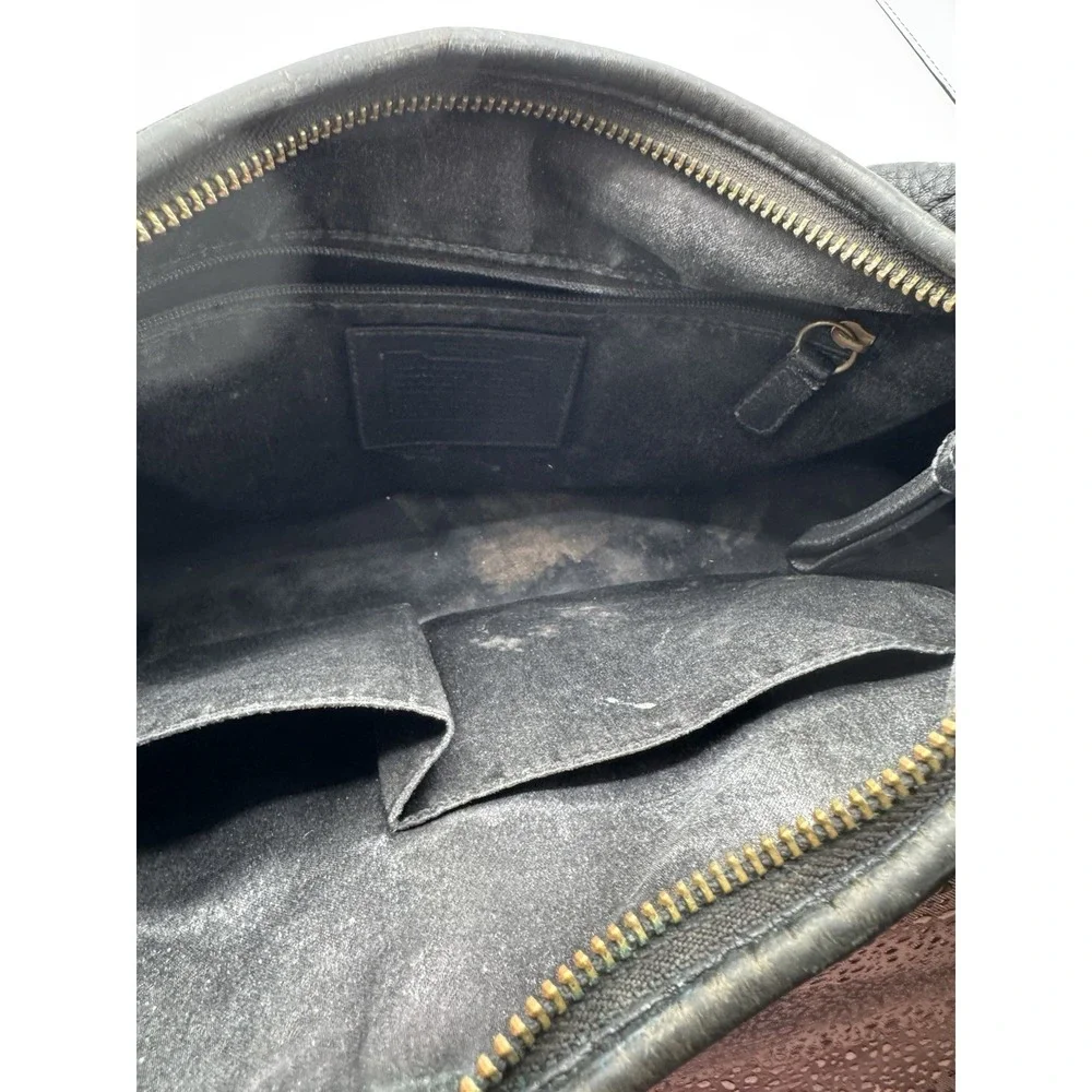 COACH Ergo Leather Tote Bag Black Grained Leather Handbag Authentic GC PT3